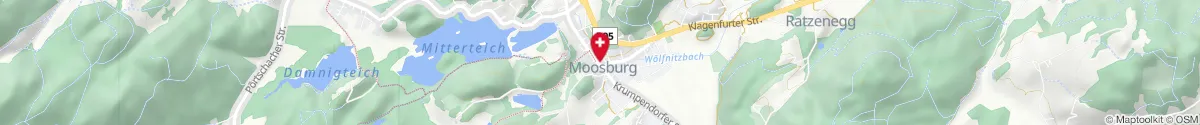 Map representation of the location for Moosburg Apotheke in 9062 Moosburg